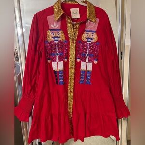 Fantastic Fawn Red Nutcracker Sequin Dress